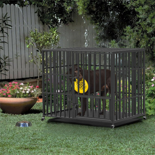 46 XXL Heavy Duty Dog Cage Jumbo Large Pet Kennel on Wheels