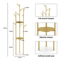 Marble & Metal Coat Rack Stand Heavy Duty