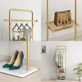 Gold Metal Coat Rack Stand Granite Base Hall Tree