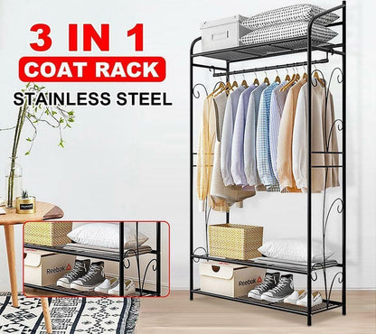Extra Large Iron Clothes Rack Garment Hanging Stand
