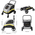 XL Dog Stroller Pet Pushchair Foldable Travel Cart