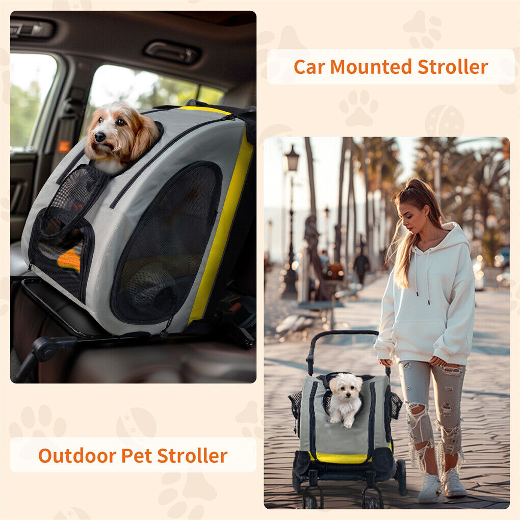 Dog Stroller Car Mounted Outdoor Pet Cart