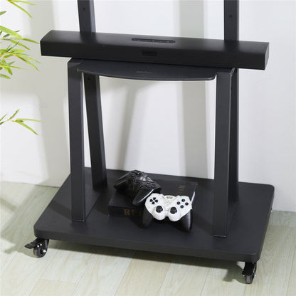 32-80 Rolling TV Stand with 2-Tier Shelf Adjustable Mount