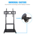 Rolling TV Stand 32-100 w/ Adjustable Mount & 2-Tier Shelf