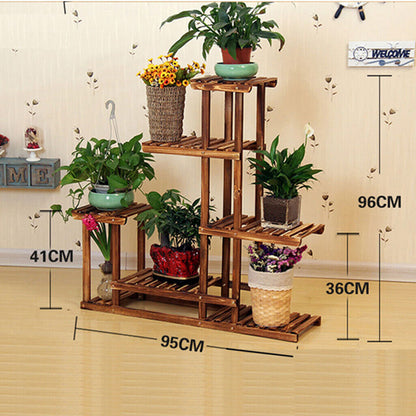 5-Tier Wooden Plant Stand Flower Display Shelf Indoor Outdoor Garden