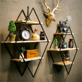 3 Tier Diamond Metal Floating Shelves Wall Mounted Display
