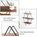 3-Tier Rustic Floating Wall Shelves Wood Display Books