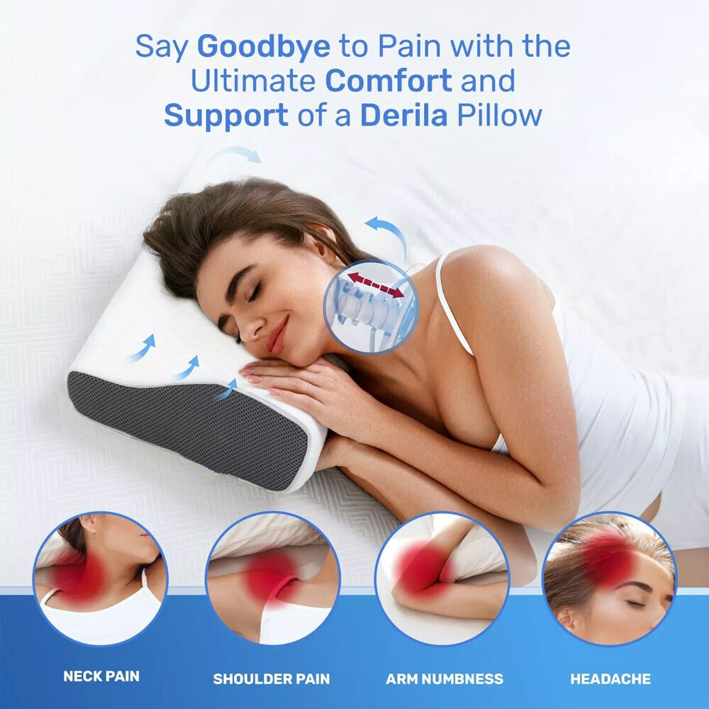 Cervical Memory Foam Pillow Butterfly Shape Standard Anti Snore