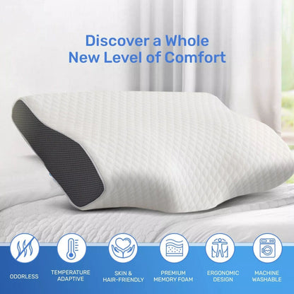 Cervical Memory Foam Pillow Butterfly Shape Standard Anti Snore