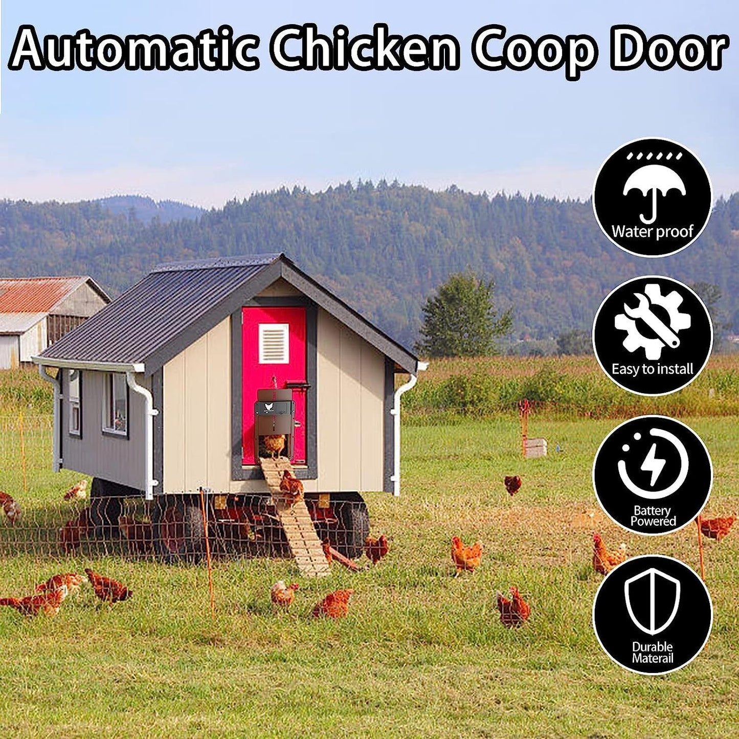 Automatic Chicken Coop Door Opener Solar Timer Sensor LCD AU