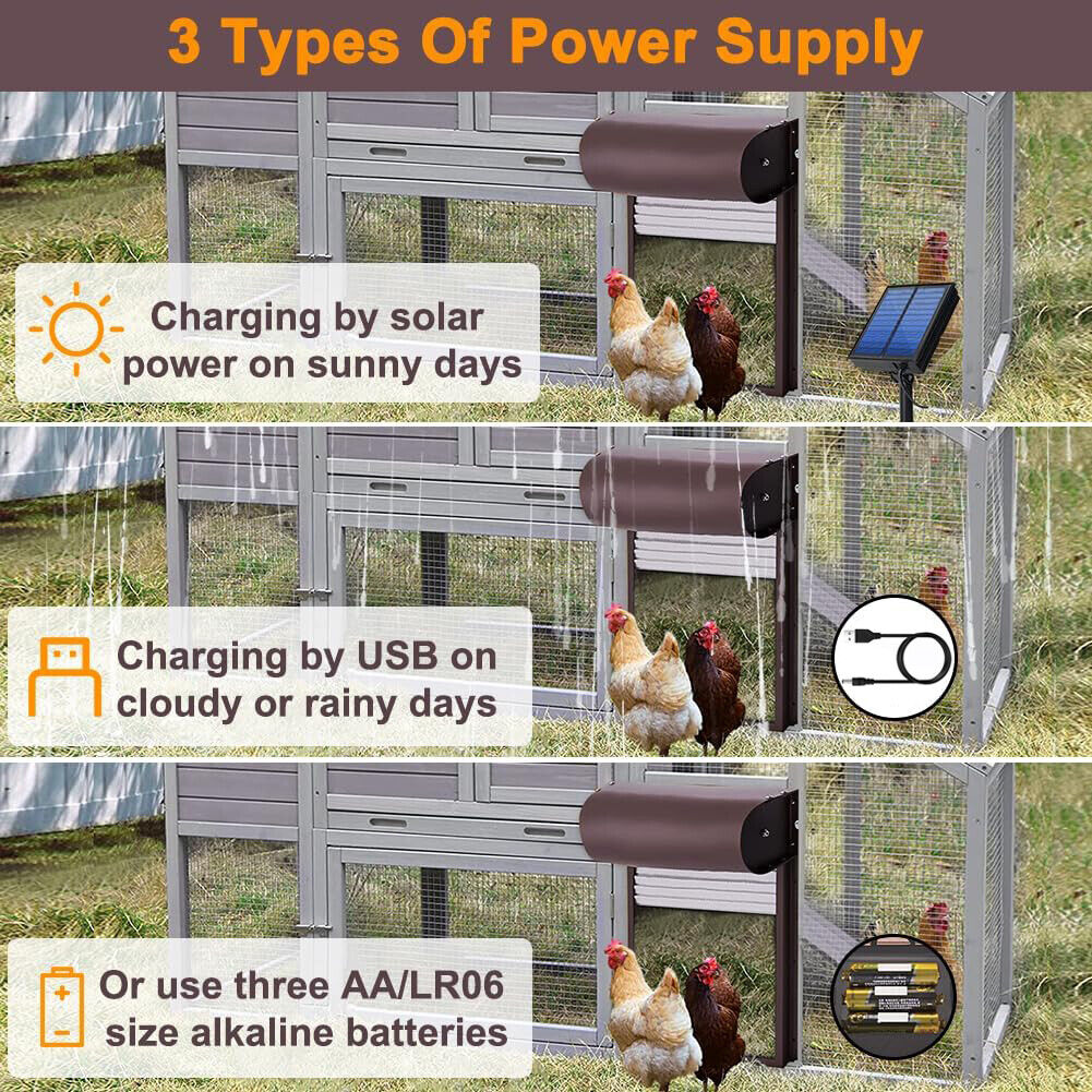 Automatic Chicken Coop Door Opener with Gate Light Sensor Remote