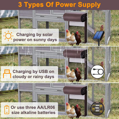 Automatic Chicken Coop Door Opener with Gate Light Sensor Remote