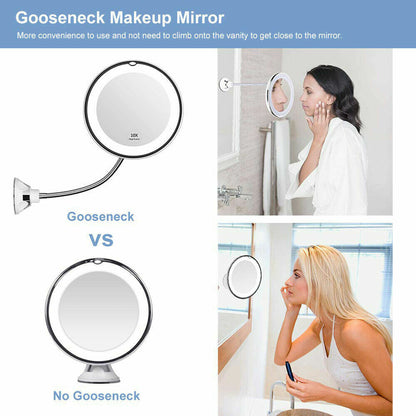 10X LED Magnifying Makeup Mirror 360° Rotation