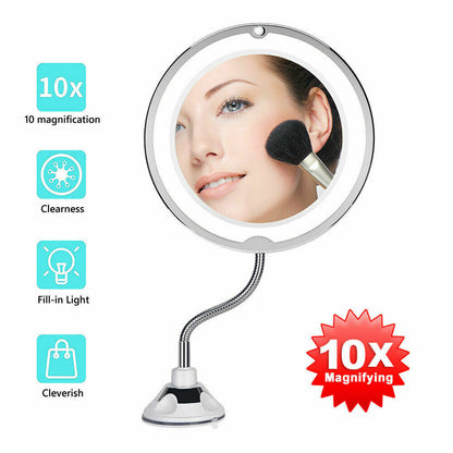 10X LED Magnifying Makeup Mirror 360° Rotation