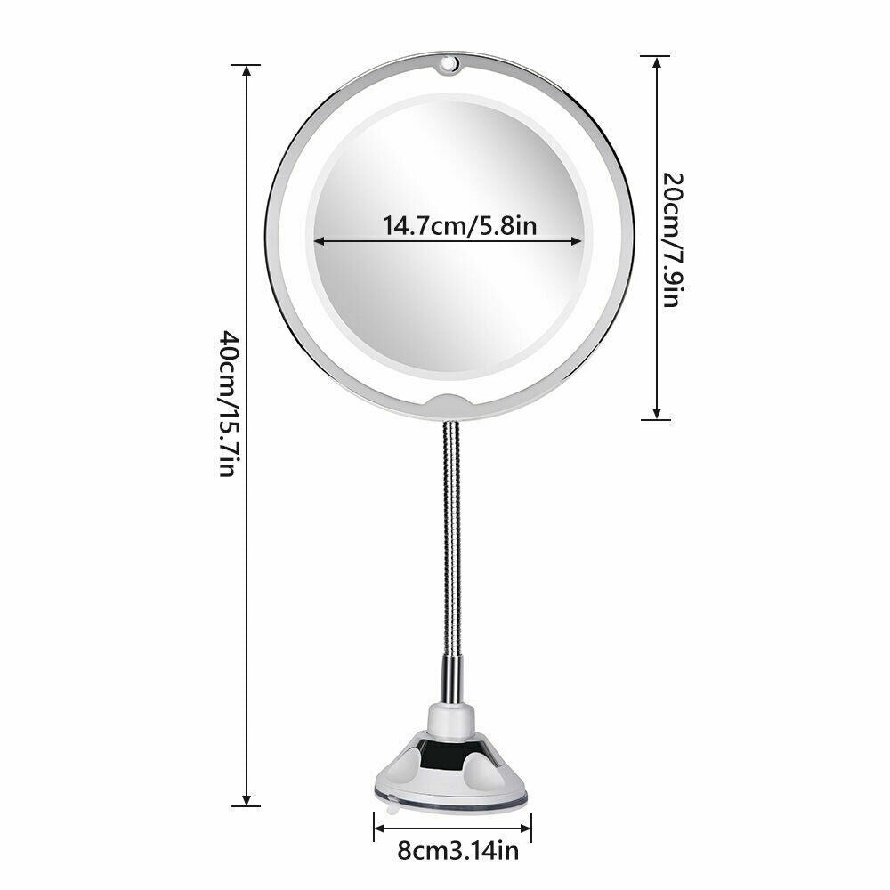 10X LED Magnifying Makeup Mirror 360° Rotation