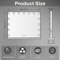 Hollywood LED Vanity Mirror Rectangle White Silver Wall Mirror