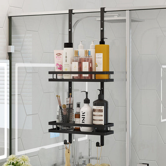 Black Aluminium Shower Caddy 74cm Hanging Storage Rack 35cm