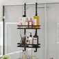 Black Aluminium Shower Caddy 74cm Hanging Storage Rack 35cm
