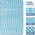 Single Memory Foam Mattress Topper 7-Zone Bamboo Cover Breathable