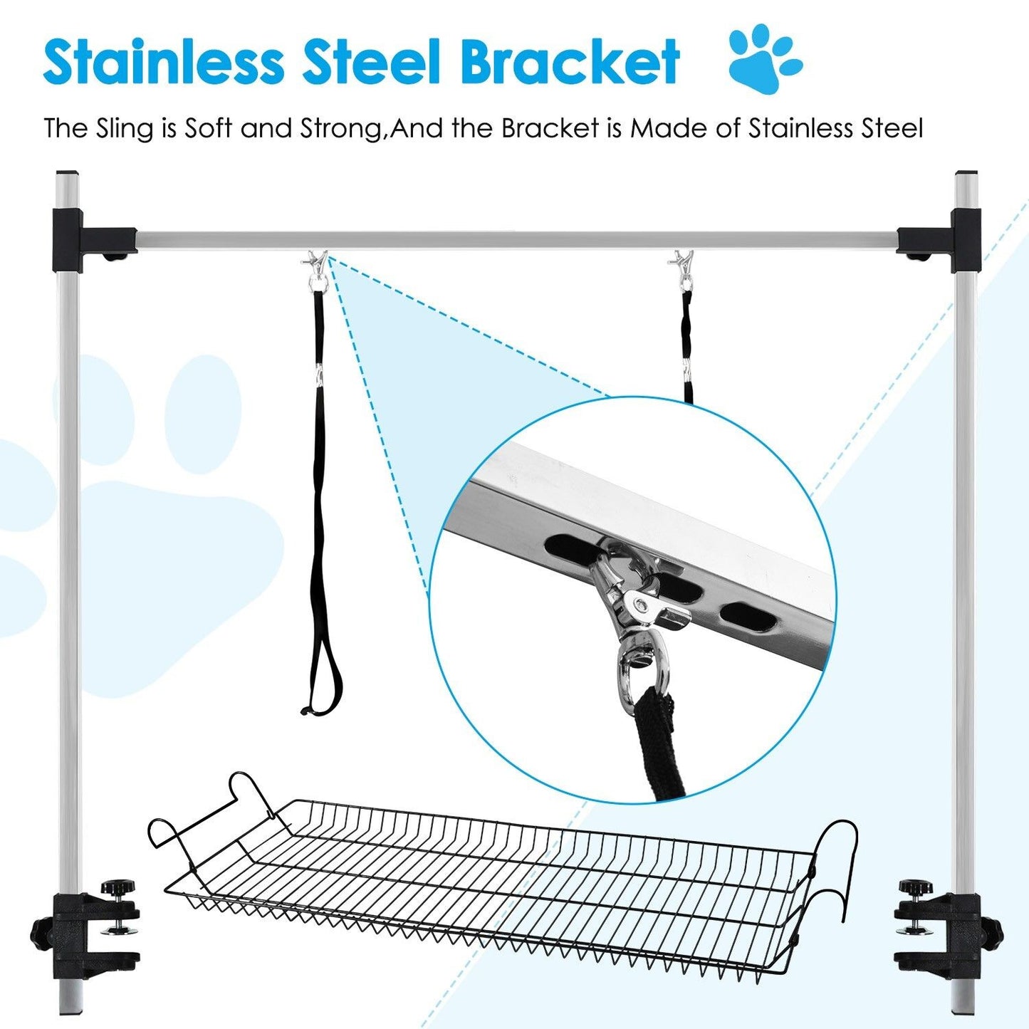 Adjustable Pet Grooming Table for Australian Cattle Dog, Foldable