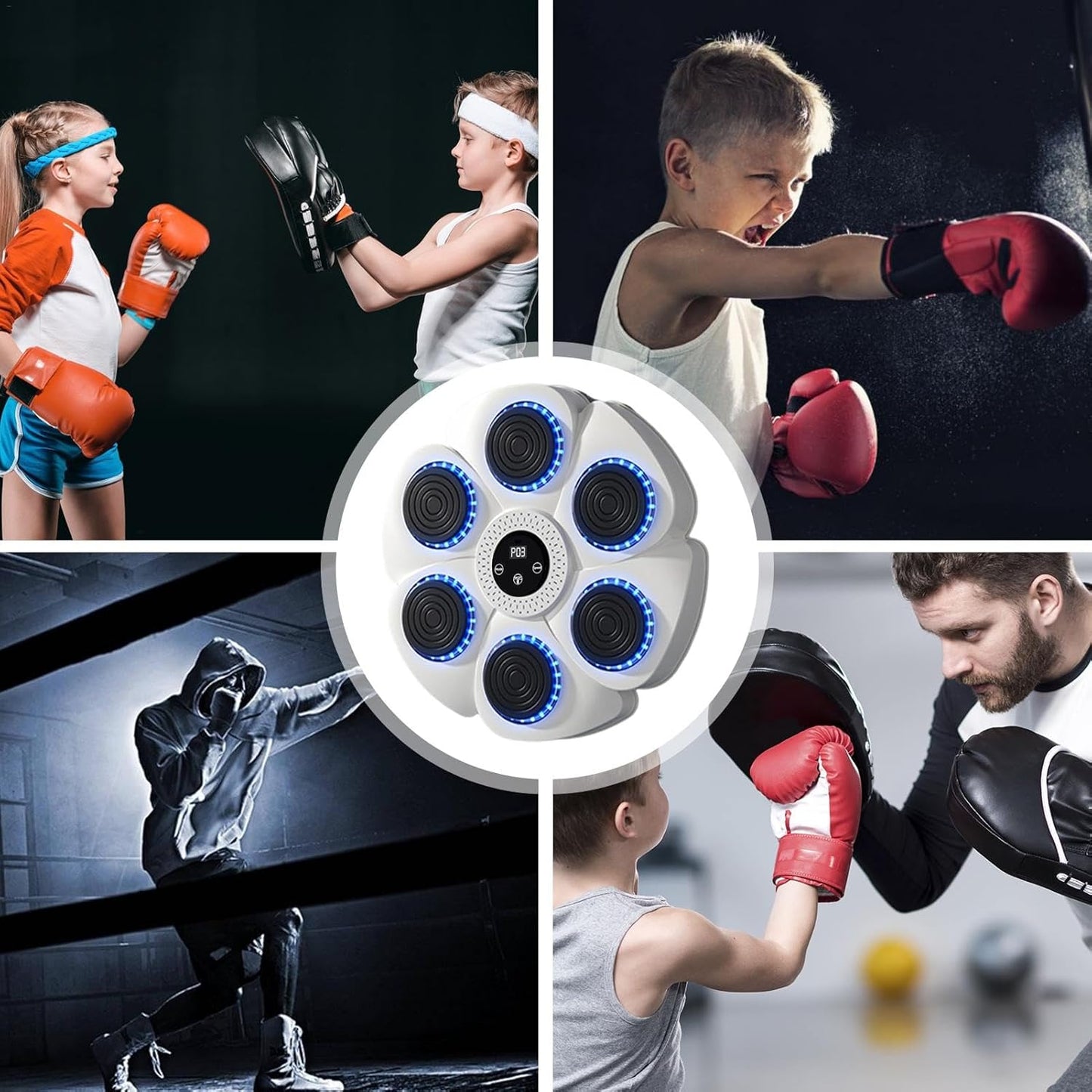 Bluetooth Boxing Machine Wall Mount White, Gloves Included,