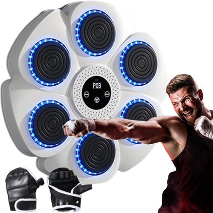 Bluetooth Boxing Machine Wall Mount White, Gloves Included,