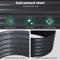 Oval Raised Garden Bed Galvanised Steel 240x80x42cm Planter