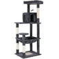 Cat Tower Tree Condo Scratching Post Dark Grey 142cm