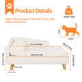 Luxury Pet Sofa Bed 70cm Rectangular Soft Cushion Anti-skid