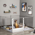 Large Acrylic Dog Playpen 163x102.5x80CM, 6 Panels