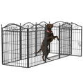 16 Panel Pet Playpen Gate Extension w/ Lockable Door Large Dog Cage