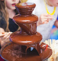 3-Tier Electric Chocolate Fondue Fountain Stainless Steel 0.9L