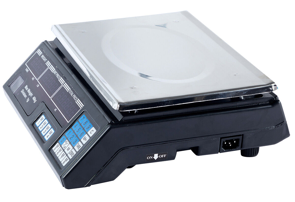 40KG Digital Kitchen Scale Metal Electronic Postal Platform