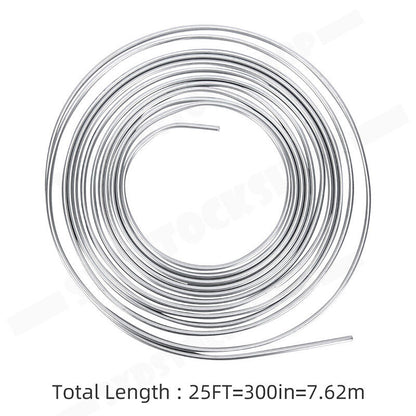 25Ft 3/16'' OD Steel Zinc Brake Line Tubing Kit 150MPa +32 Fittings