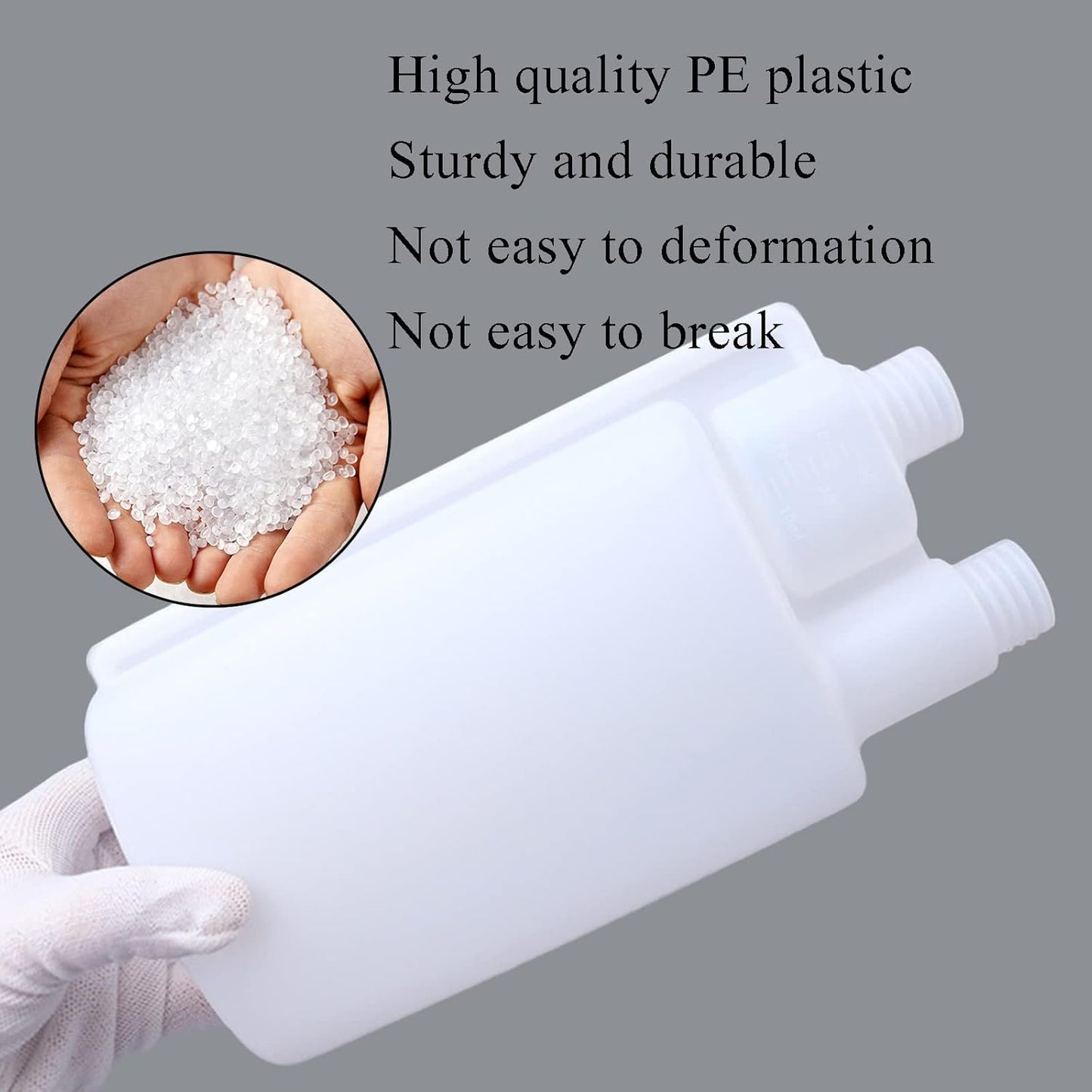 10-Pack 500ml Plastic Twin Chamber Bottles with Tamper Evident Caps