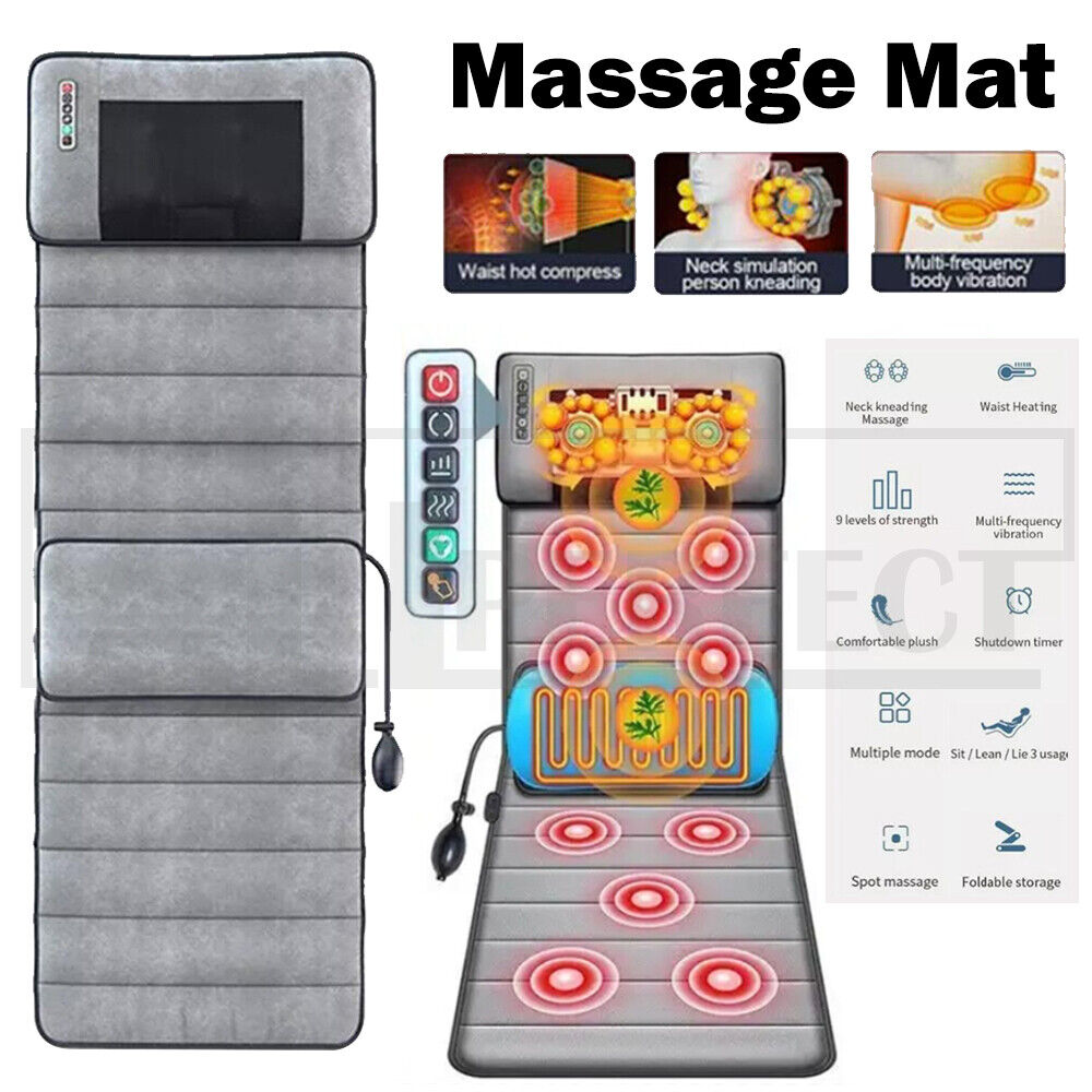 Electric Full Body Massage Mat 10 Motors Heated 45cm Width