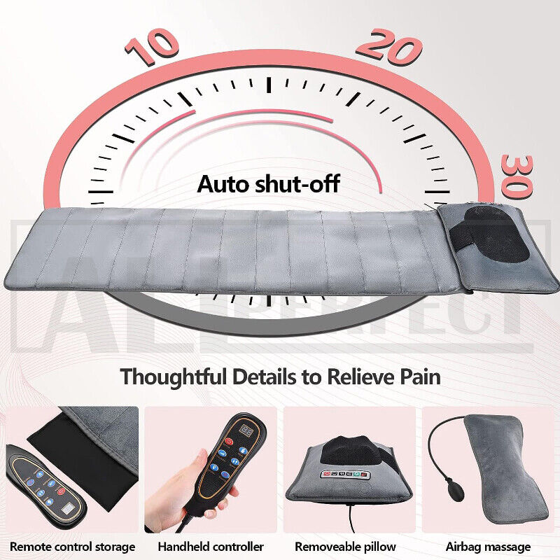 Electric Full Body Massage Mat 10 Motors Heated 45cm Width