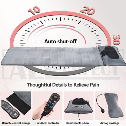 Electric Full Body Massage Mat 10 Motors Heated 45cm Width