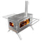 Stainless Steel Wood Burning Stove 1 Burner Camping BBQ with Chimney