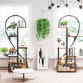 6 Tier Corner Plant Stand Metal & MDF Ladder Shelf Rack