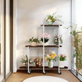 Plant Stand with Wheels Indoor Outdoor Flower Rack Display