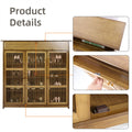 Wooden Shoe Rack XL 4 Tier 3 Doors Drawers Shelves Cabinet Organizer