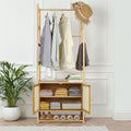 Bamboo Clothes Rack Coat Stand 168cm High Polish 53cm Length