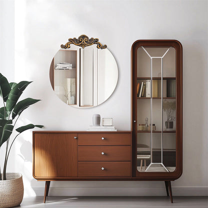 Baroque Antique Round Wall Mirror D�cor 60x64.5cm