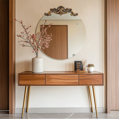 Baroque Antique Round Wall Mirror, Ornate D�cor, 90 x 94.5cm