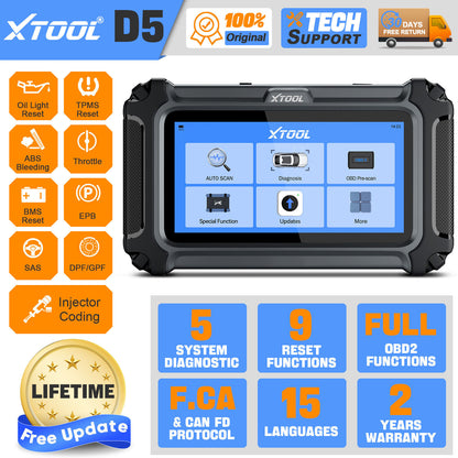 2025 D5 OBD2 Scanner ABS SRS Engine Diagnostic Tool