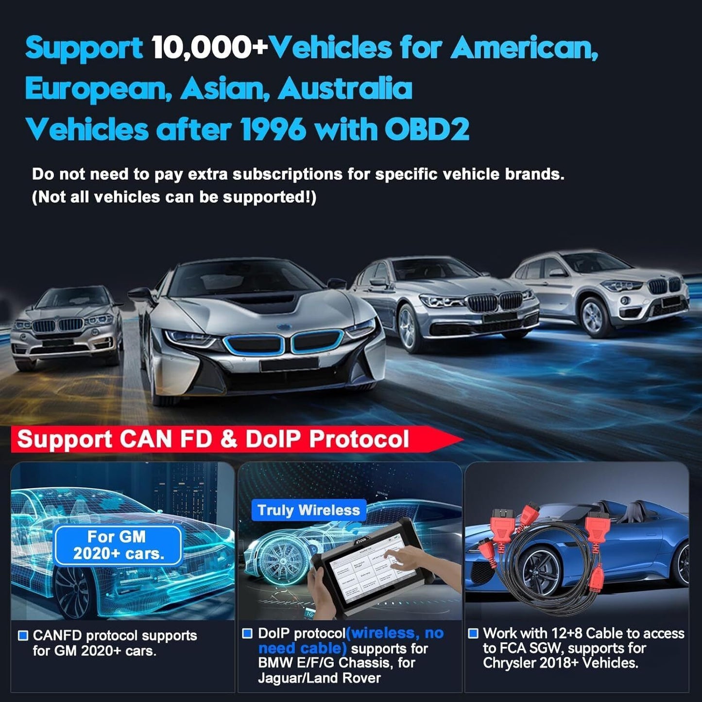 D7W Wireless OBD2 Scanner ECU Coding Key Programming