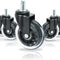 3 Swivel Rollerblade Chair Wheels, 7/16 Stem, All Floors - 5 Pack