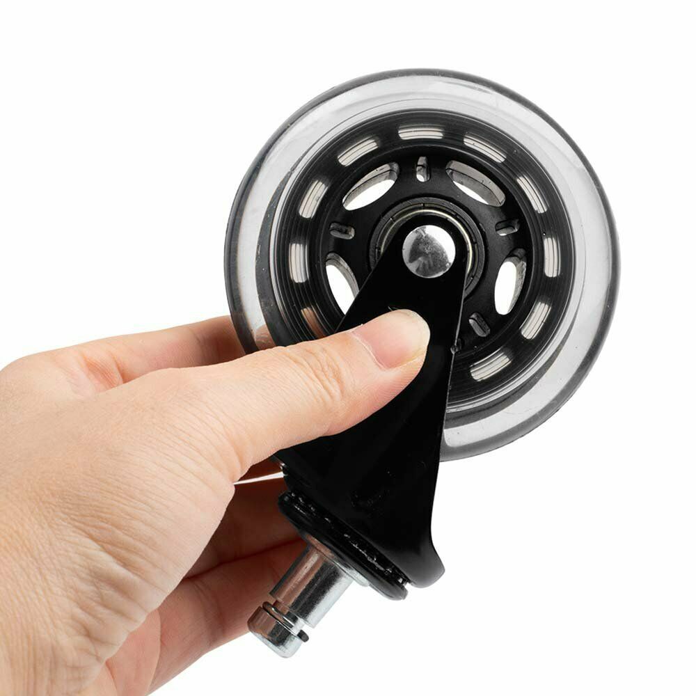 3 Swivel Rollerblade Chair Wheels, 7/16 Stem, All Floors - 5 Pack