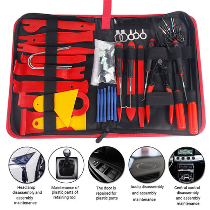 65pcs Car Trim Removal Tool Set Pry Bar Dash Kit